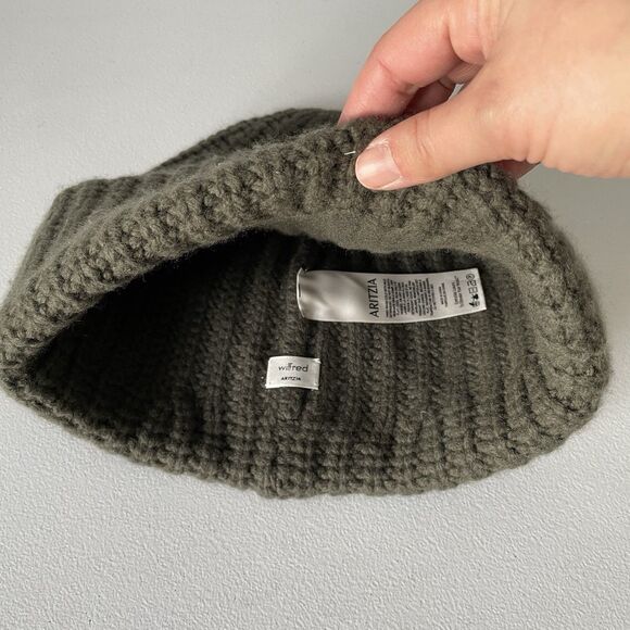 Wilfred Aritzia Gray Wool Blend Winter Knit Hat Cap Beanie One Size - Picture 6 of 9